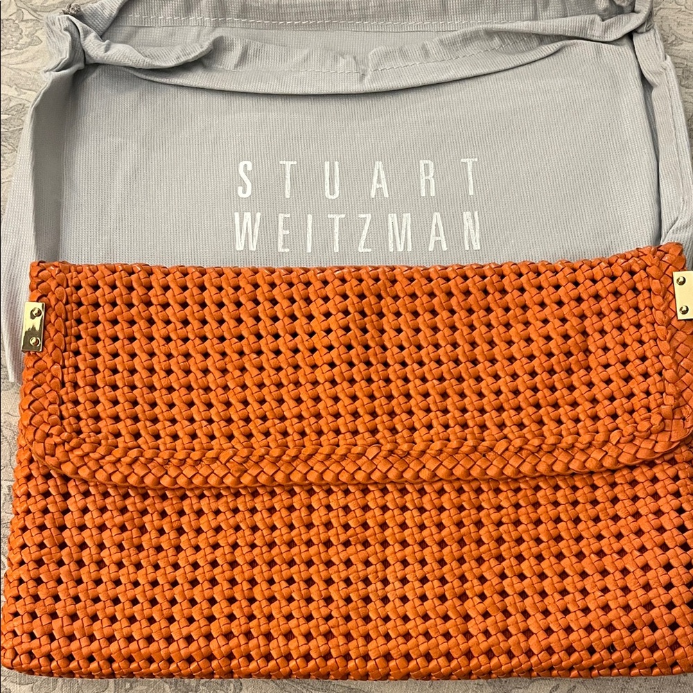 Stuart Weitzman Vibrant Orange Woven Bag